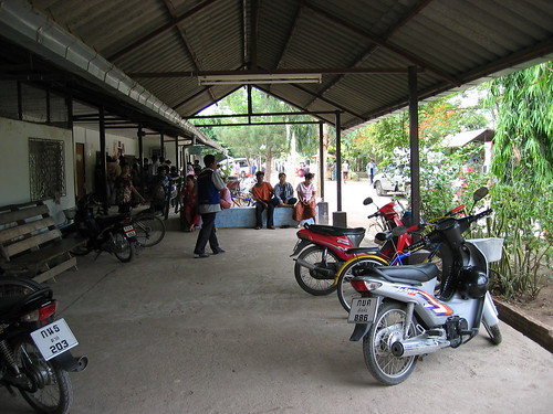 Mae Tao Clinic parking lot and registration area