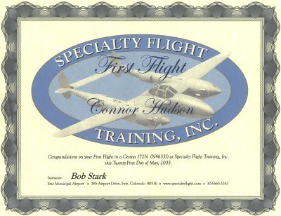 First Flight Certificate