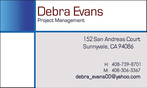 Debra Evans old August 2004 card