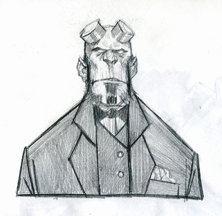 hellboy in a suit