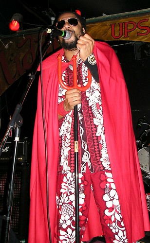 Chinstrap's vocalist, dressed as the devil